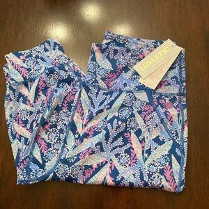 Lilly Pulitzer Barton Blue STAR GAZING Island Luxletic joggers size Large NWT